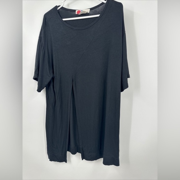 Free People Tops - Free People Beach Front Slit top Small Oversized Short Sleeve Jersey Black tunic